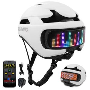 Bike Helmet Adult Men Women: Smart Bike Helmet Bicycle Helmets with Light for Mountain Bike Road Cycling Electric Scooter Skateboard Roller Skating Ebike | Bike Helmets for Adults Teen Helmet White