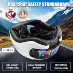 Bike Helmet Adult Men Women: Smart Bike Helmet Bicycle Helmets with Light for Mountain Bike Road Cycling Electric Scooter Skateboard Roller Skating Ebike | Bike Helmets for Adults Teen Helmet White