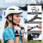 Bike Helmet Adult Men Women: Smart Bike Helmet Bicycle Helmets with Light for Mountain Bike Road Cycling Electric Scooter Skateboard Roller Skating Ebike | Bike Helmets for Adults Teen Helmet White