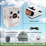 Bike Helmet Adult Men Women: Smart Bike Helmet Bicycle Helmets with Light for Mountain Bike Road Cycling Electric Scooter Skateboard Roller Skating Ebike | Bike Helmets for Adults Teen Helmet White