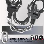 Mezelon Electric Scooter Lock, 8mm Chain Lock Bike Locks Heavy Duty Anti Theft with 3 Keys for E-Bike/Electric Scooters