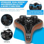 CDYWD Wide Bike Seat for Men Women Comfort, Large Soft Padded Bicycle Seat Cushion, Oversized Comfortable Replacement Saddle for Beach Cruiser, City Bike, MTB, Ebike, Scooter, Stationary Exercise Bike