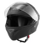 VEVOR Motorcycle Helmet, Modular, Adult Motocross Dirt Bike Helmet with Large Clear Visor, Comfortable Motorbike Racing Street with Detachable Liner for Men & Women, DOT Approved, (Matte Black, L)