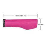 SOLODRIVE Ergonomic Design Bike Grips, Comfortable Bicycle Handlebar Grips, Single Lock-on Mountain Bike Grips, Non-Slip Handle Grips, Fit MTB, E-Bike, Hybrid, City Commuter Bikes, Scooter (Pink)