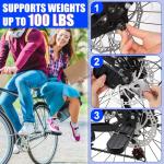 TOBWOLF 2PCS E-Bike U Slot Rear Pedals, 15MM Aluminium Bicycle Foot Peg, Non-Slip Ebike Foot Pegs for Passenger, Folding Rear Bicycle Footrest Pedals for E-Bike, Mountain Bike, Folding Bicycle