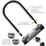 Via Velo Bike U-Lock with Cable, Heavy Duty Anti-Theft Bicycle U Locks with 8mm Braided Steel and 3 Keys, 4ft Length Security Cable for Bike, Scooter Mountain Road Bike