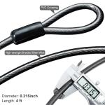 Via Velo Bike U-Lock with Cable, Heavy Duty Anti-Theft Bicycle U Locks with 8mm Braided Steel and 3 Keys, 4ft Length Security Cable for Bike, Scooter Mountain Road Bike