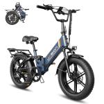 Jasion X-Hunter ST Electric Bike, 20" Fat Tire & 71Miles & 30+MPH Foldable Ebike, 1400W Peak Motor, 624WH Removable Battery, Full Suspension E Bike, Hydraulic Disc Brakes Bicycles