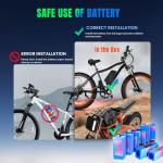 YAOYAOLIXI 36V 20Ah Lithium Battery Pack for E-Bike/Scooter | 30A BMS & T-Plug Design | 3000+ Cycles with 2A Charger | Compatible with 200-1200W Motors (36V20Ah with Charger)