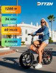 DTTZH Folding Electric Bikes for Adults, 1000W 30MPH Foldable Ebike, 20 Inch Fat Tire Folding Commuter E Bike, 60 Miles 48V 15Ah Removable Battery, UL2849 Adults Electric Bicycle Black