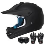 ROOZO Youth Kids Dirt Bike Helmet DOT Certified - Full Face Motorcycle Helmet for Off-Road, ATV, Street Riding, Includes Adjustable Goggles & Protective Gloves