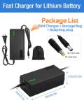 58.8V 3A Super Fast Charger for 52V Lithium Battery with Cooling System, 52V Charger for 52Volt Battery (DC5.5x2.1mm plug-3A)