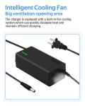 58.8V 3A Super Fast Charger for 52V Lithium Battery with Cooling System, 52V Charger for 52Volt Battery (DC5.5x2.1mm plug-3A)