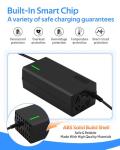 58.8V 3A Super Fast Charger for 52V Lithium Battery with Cooling System, 52V Charger for 52Volt Battery (DC5.5x2.1mm plug-3A)
