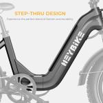 Heybike Ranger S Electric Bike for Adults, Foldable 1400W Peak Motor Ebike, 20" x 4.0" Fat Tire Step-Thru Electric Bicycle, 48V 14.4AH Removable Battery Commuter E Bike, 7-Speed Hydraulic Fork