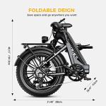 Heybike Ranger S Electric Bike for Adults, Foldable 1400W Peak Motor Ebike, 20" x 4.0" Fat Tire Step-Thru Electric Bicycle, 48V 14.4AH Removable Battery Commuter E Bike, 7-Speed Hydraulic Fork