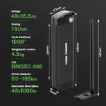 Yose Power UL 2271 48V 15.6Ah Silver Fish Ebike Battery for 100-1000W Motor Electric Bicycle Battery Replace for ECOTRIC Hammer Fat Tire FAT20850C Ebike Without Charger