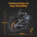 Jasion X-Hunter Electric Bike for Adults 1400W Peak Motor,30MPH Max Speed,48V 13AH Removable Battery,Full Suspension System Design,20 * 4.0 Fat Tire Foldable Ebike,7-Speed Electric Bicycle