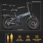 Jasion X-Hunter Electric Bike for Adults 1400W Peak Motor,30MPH Max Speed,48V 13AH Removable Battery,Full Suspension System Design,20 * 4.0 Fat Tire Foldable Ebike,7-Speed Electric Bicycle