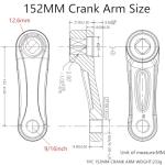 Alps2Ocean Universal Bike Crank Arm,152mm/160mm/165mm/170mm/175mm Left Crank Arm,Crank Arm Left Available in Diamond Hole and Square Hole for City Bike,Folding Bike,MTB,Ebike,Road Bike,Exercise Bike