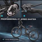 Vivi Folding Electric Bike 1000W Peak Motor Electric Mountain Bike 26'' Ebikes for Adults 22MPH Foldable Ebike with 48V Removable Battery, Up to 50 Miles, Dual Shock Absorber, LCD Display