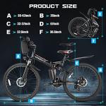 Vivi Folding Electric Bike 1000W Peak Motor Electric Mountain Bike 26'' Ebikes for Adults 22MPH Foldable Ebike with 48V Removable Battery, Up to 50 Miles, Dual Shock Absorber, LCD Display