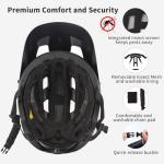 GTSBROS Mountain Bike Helmet for Adults - Adjustable Dual Shell Lightweight MTB Bicycle Helmet with Removable Visor CPSC Certificated