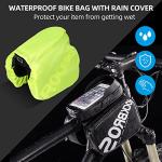 ROCKBROS Bike Frame Bag Waterproof Top Tube Phone Bag Touch Screen Cell Phone Holder Bicycle Pouch for Mountain ebike Road Bikes Compatible with iphone 11 12 13 8 X 10 XR Below 6.7''