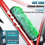 Vivi Electric Bike 26" x 4.0 Fat Tire Electric Bicycle,1000W Motor Peak Electric Mountain Bike, 25MPH Ebikes for Adults with 48V 13AH Removable Battery, Up to 60 Miles, SGS Certified to UL2849