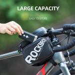 ROCKBROS Bike Frame Bag Waterproof Top Tube Phone Bag Touch Screen Cell Phone Holder Bicycle Pouch for Mountain ebike Road Bikes Compatible with iphone 11 12 13 8 X 10 XR Below 6.7''