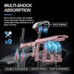 Heavy-Duty Foldable Electric Bike for Adults with 7-Shock Suspension, 500+ lbs Capacity, 740W Motor, 25MPH, 720Wh Battery, 20 Mile Range, 14“ Fat Tires Commuter Electric Bicycles for Road & Mountain