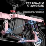 Heavy-Duty Foldable Electric Bike for Adults with 7-Shock Suspension, 500+ lbs Capacity, 740W Motor, 25MPH, 720Wh Battery, 20 Mile Range, 14“ Fat Tires Commuter Electric Bicycles for Road & Mountain