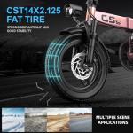 Heavy-Duty Foldable Electric Bike for Adults with 7-Shock Suspension, 500+ lbs Capacity, 740W Motor, 25MPH, 720Wh Battery, 20 Mile Range, 14“ Fat Tires Commuter Electric Bicycles for Road & Mountain