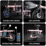 Heavy-Duty Foldable Electric Bike for Adults with 7-Shock Suspension, 500+ lbs Capacity, 740W Motor, 25MPH, 720Wh Battery, 20 Mile Range, 14“ Fat Tires Commuter Electric Bicycles for Road & Mountain
