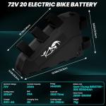 ZLSHELIBK 72V Ebike Battery 20Ah Rechargeable Lithium Batteries with 4A Charger Electric Bike Battery Built-in 80A BMS for 2000-5000W Motor (72V 20Ah)
