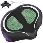 KEMIMOTO Oversized Bike Seat for Men Women, Extra Wide Bicycle Saddle Cushion Comfortable with Soft Pad, Suits for Exercise Bike, Ebike Seat, City Bicycle