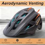 KINGBIKE Bike Helmet for Men Adults Professional Mountain Bike Helmet with Camera Mount for GoPro 3-Level Visor NTA-8776 E-Bike Certified Helmet (Dark Gray, L)