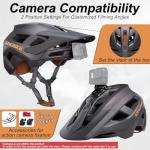KINGBIKE Bike Helmet for Men Adults Professional Mountain Bike Helmet with Camera Mount for GoPro 3-Level Visor NTA-8776 E-Bike Certified Helmet (Dark Gray, L)