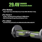 29.4V Compact Electric Scooter & Hoverboard Charger, UL Certified Safe, Powerful & Small, 3 Connectors for Razor GOTRAX Jetson Etc. Brand's E-Scooter, Hover Boards, Ebikes 25.2V/25.6V/25.9V Battery