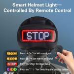 MOYACA Bike Helmet, Smart App Program Bike Helmet with USB Rechargeable Light, Back Light Mountain for Adult&Men Women, with Turn Signals Remote Control(Matte Black, Large)