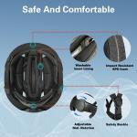 MOYACA Bike Helmet, Smart App Program Bike Helmet with USB Rechargeable Light, Back Light Mountain for Adult&Men Women, with Turn Signals Remote Control(Matte Black, Large)