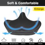 Extra Wide Oversized Bike Seat - Large Bicycle Seat Cushion for Men Women Comfort, Ergonomic Comfortable Padded Bicycle Saddle Replacement Fits Peloton, Stationary, Exercise,City Bike, Ebike(X-Large)