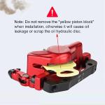 Hycline Zoom Hydraulic Disc Brake Calipers: HB-100 MTB Bike Brake Caliper Front + Rear Set for Mountain, Road Bicycle and E-Bike (Red)