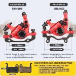 Hycline Zoom Hydraulic Disc Brake Calipers: HB-100 MTB Bike Brake Caliper Front + Rear Set for Mountain, Road Bicycle and E-Bike (Red)