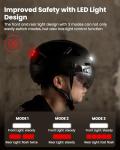 ILM Smart Adult Bike Helmet with Automatic G-Sensor Turn Signal & Brake Warning LED Light Control, Road Cycling Bicycle Helmets for Men Women E3-12LS Matte Black XX-Large