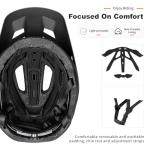 BATFOX Bike Helmet for Adult Men & Women - Adjustable Mountain & MTB & Road Bicycle Helmet (52-60cm) with Ultra-Light Ventilation