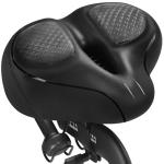 Oversized Noseless Bike Seats for Peloton Bike, Extra Wide Bicycle Seat for Men & Women, Saddle with Comfortable Memory Foam, Universal Fit for Beach Cruiser, Exercise, Stationary Bikes - Black