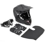 OUMURS Adult ATV Dirt Bike Helmet with Gloves & Mask Adjustable Sun Visor Motorcycle Adult Helmet Off-Road Motocross Downhill MX for Unisex-Adult - 806 Matte Black, L