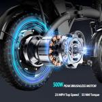 Folding Electric Bike for Adults, 550W Motor, 23MPH, 14" Mini Ebike | Pedal Assist | 30° Uphill | Shock Absorbers | 48V12AH Removable Battery | UL 2849 | Dual Disc Brake | 38 Miles PAS