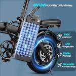 Folding Electric Bike for Adults, 550W Motor, 23MPH, 14" Mini Ebike | Pedal Assist | 30° Uphill | Shock Absorbers | 48V12AH Removable Battery | UL 2849 | Dual Disc Brake | 38 Miles PAS